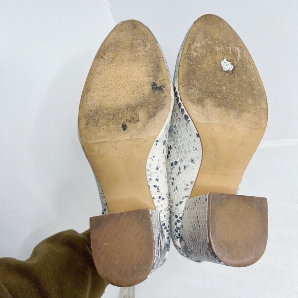 Steve Madden Rockstar White and Grey Snakeprint Snakeskin Studded Booties Size 9 - Picture 8 of 10